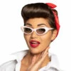 Lunettes Pin Up Blanches à Pois Roses - Viva La Fiesta -VIVALAFIESTA Soldes 02551b1