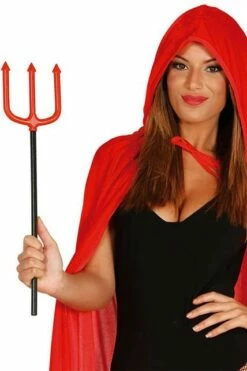 Devant -VIVALAFIESTA Soldes 1140 Mini fourche rouge de diable 50 cm