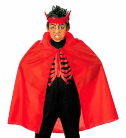 Cape Mi-longue Noire Ou Rouge De 90 Cm Pour Enfant - Viva La Fiesta