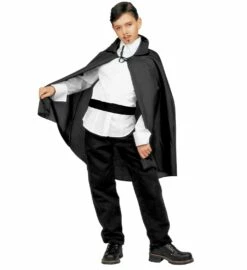 Cape Mi-longue Noire Ou Rouge De 90 Cm Pour Enfant - Viva La Fiesta -VIVALAFIESTA Soldes 1183 Cape mi longue noire ou rouge de 90 cm pour enfant