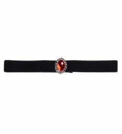 Collier Velours Noir Avec Gemme Rouge - Viva La Fiesta