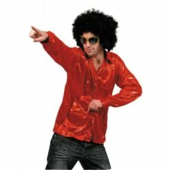 Chemise Disco Rouge Night Fever Homme - Viva La Fiesta