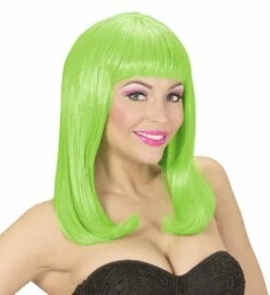 Perruque Verte Néon Frange Femme - Viva La Fiesta