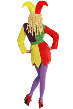 Devant -VIVALAFIESTA Soldes 2307 Deguisement de fou du roi multicolore femme