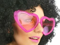 Devant -VIVALAFIESTA Soldes 3223 Lunettes geantes en forme de coeur rose
