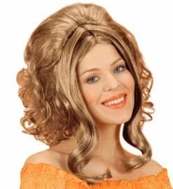 Devant -VIVALAFIESTA Soldes 3954 Perruque Catherine chatain adulte
