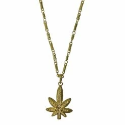Collier Feuille De Cannabis Or - Viva La Fiesta
