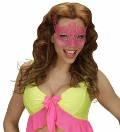 Loup En Dentelle Rose - Viva La Fiesta -VIVALAFIESTA Soldes 4278 Loup en dentelle rose