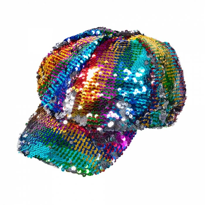 Casquette à Sequins Réversible Arc-en-ciel - Viva La Fiesta 3 Casquette à Sequins Réversible Arc-en-ciel - Viva La Fiesta