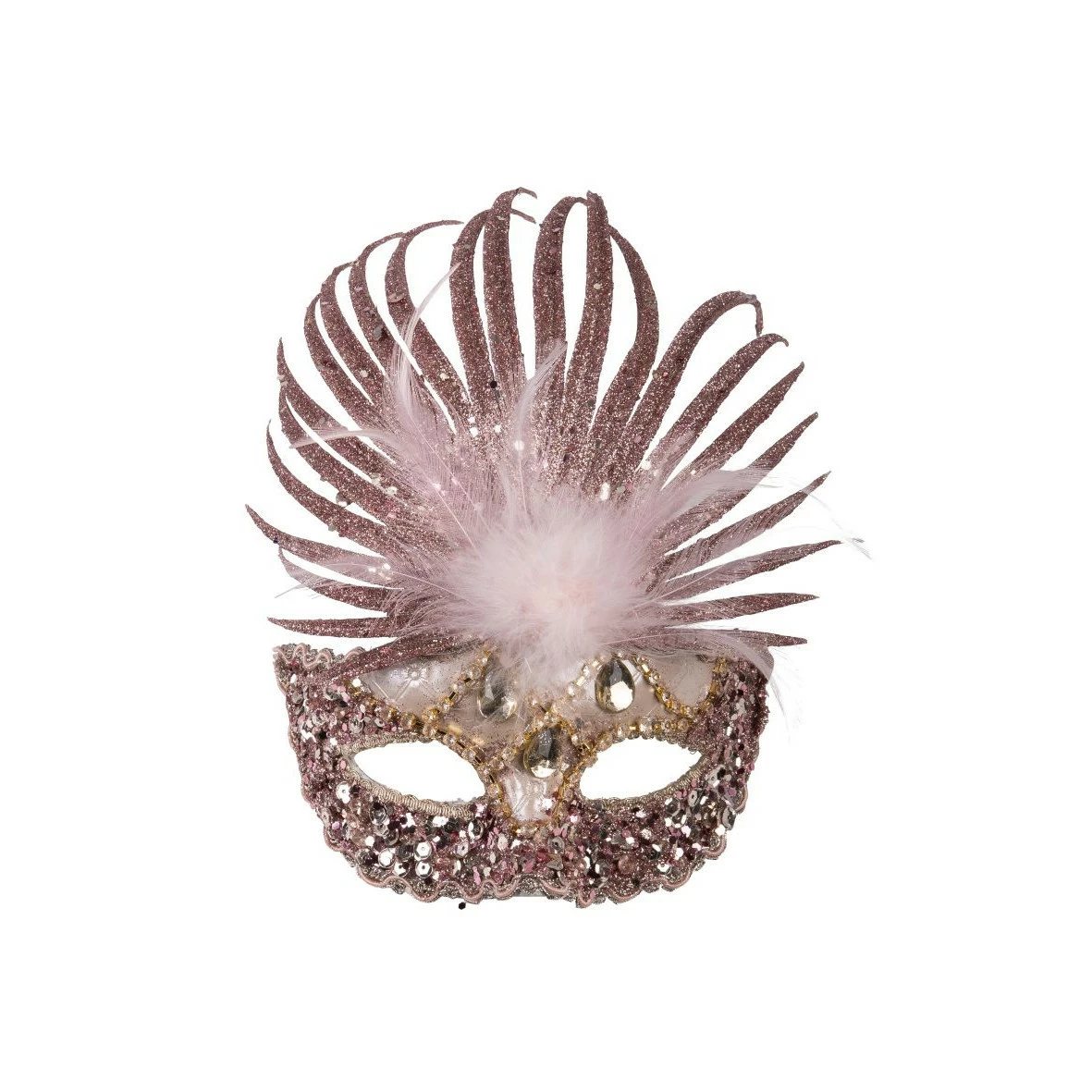 Loup à Sequins Et Plumes Rose Luxe - Viva La Fiesta 4 Loup à Sequins Et Plumes Rose Luxe - Viva La Fiesta – Image 2