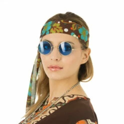 Lunettes Hippie Rondes Bleu - Viva La Fiesta