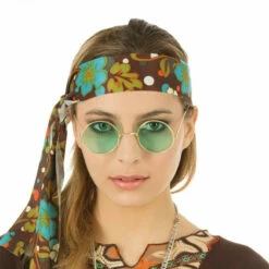 Lunettes Hippie Rondes Vert - Viva La Fiesta