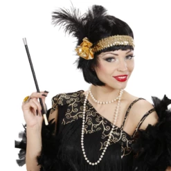 Bandeau Charleston Avec Fleur Et Sequins Or - Viva La Fiesta