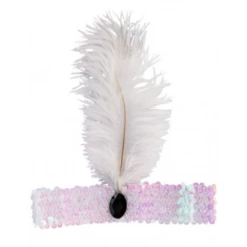 Bandeau Plume Charleston Blanc - Viva La Fiesta 5 Bandeau Plume Charleston Blanc - Viva La Fiesta -VIVALAFIESTA Soldes Bandeau plume charleston blanc