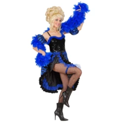 Costume French Cancan Femme Bleu Et Noir - Viva La Fiesta
