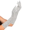 Gants En Satin Plissés Argent - Viva La Fiesta - Montpellier -VIVALAFIESTA Soldes Gants en satin plisses argent
