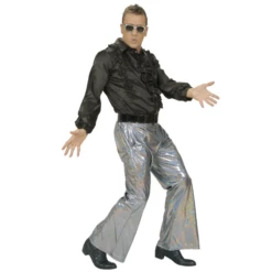 Pantalon Disco Holographique Argenté Homme - Viva La Fiesta