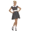 Robe à Pois Années 50 Noire Et Blanche - Viva La Fiesta -VIVALAFIESTA Soldes Robe a pois annees 50 noire et blanche