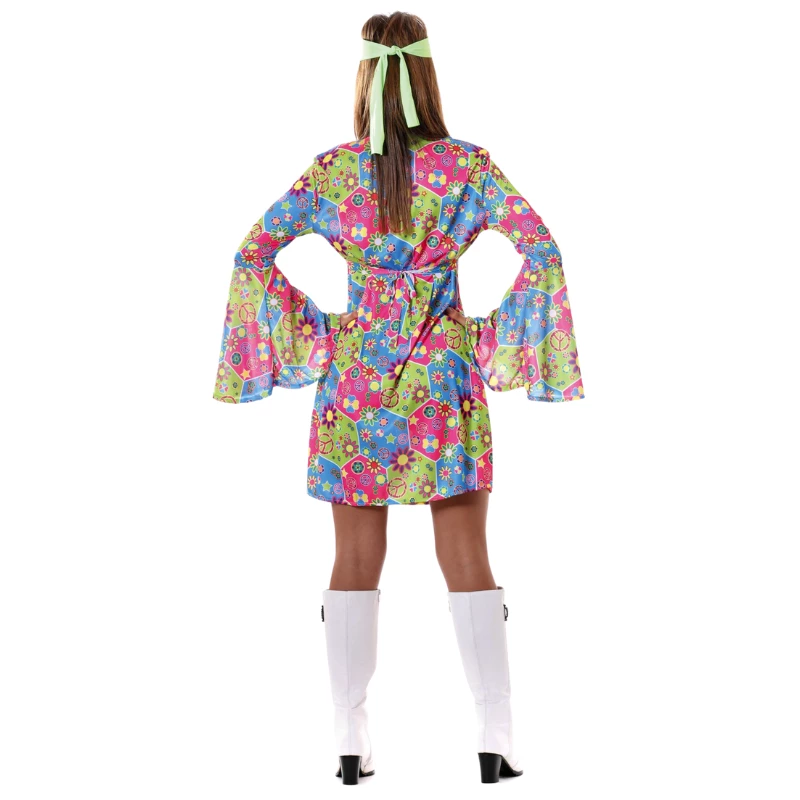 Robe De Hippie à Motifs Peace And Love - Viva La Fiesta 4 Robe De Hippie à Motifs Peace And Love - Viva La Fiesta – Image 2