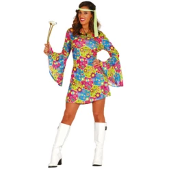 Robe De Hippie à Motifs Peace And Love - Viva La Fiesta