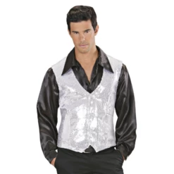 Veston à Paillettes Disco Argenté - Viva La Fiesta